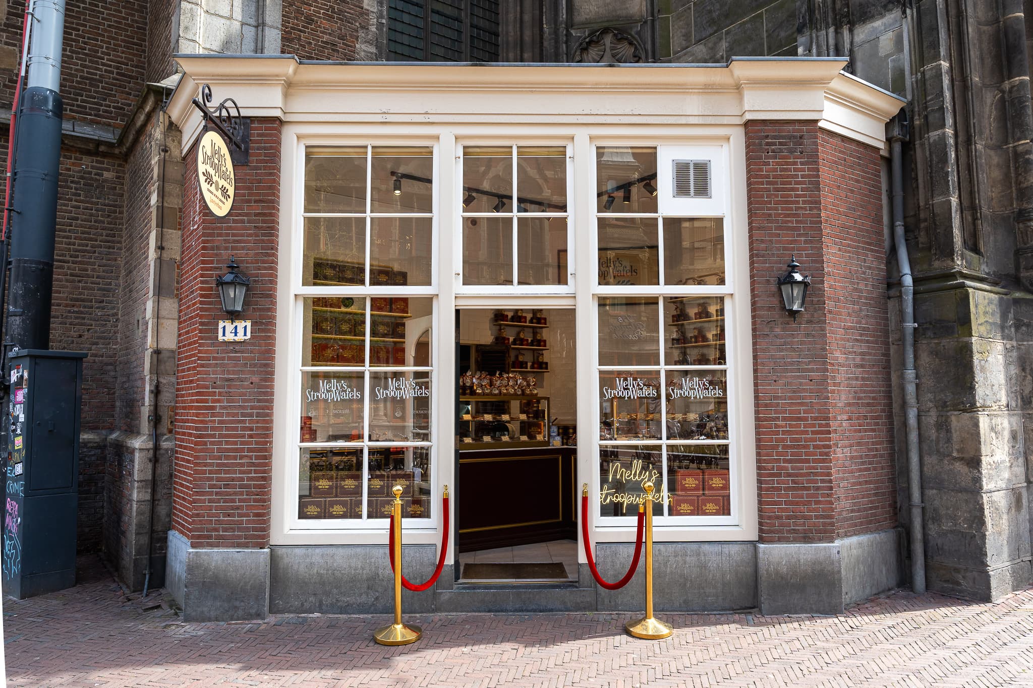 Fresh stroopwafels at Melly's shop in the centre of Amsterdam